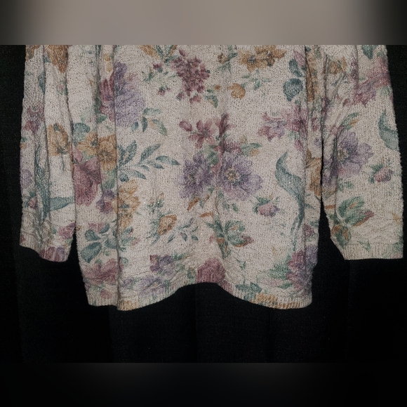 Vintage JJ Browne Floral Knit Sweater with Metallic Detailing SZ XL - Picture 6 of 7